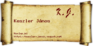 Keszler János névjegykártya