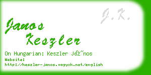 janos keszler business card